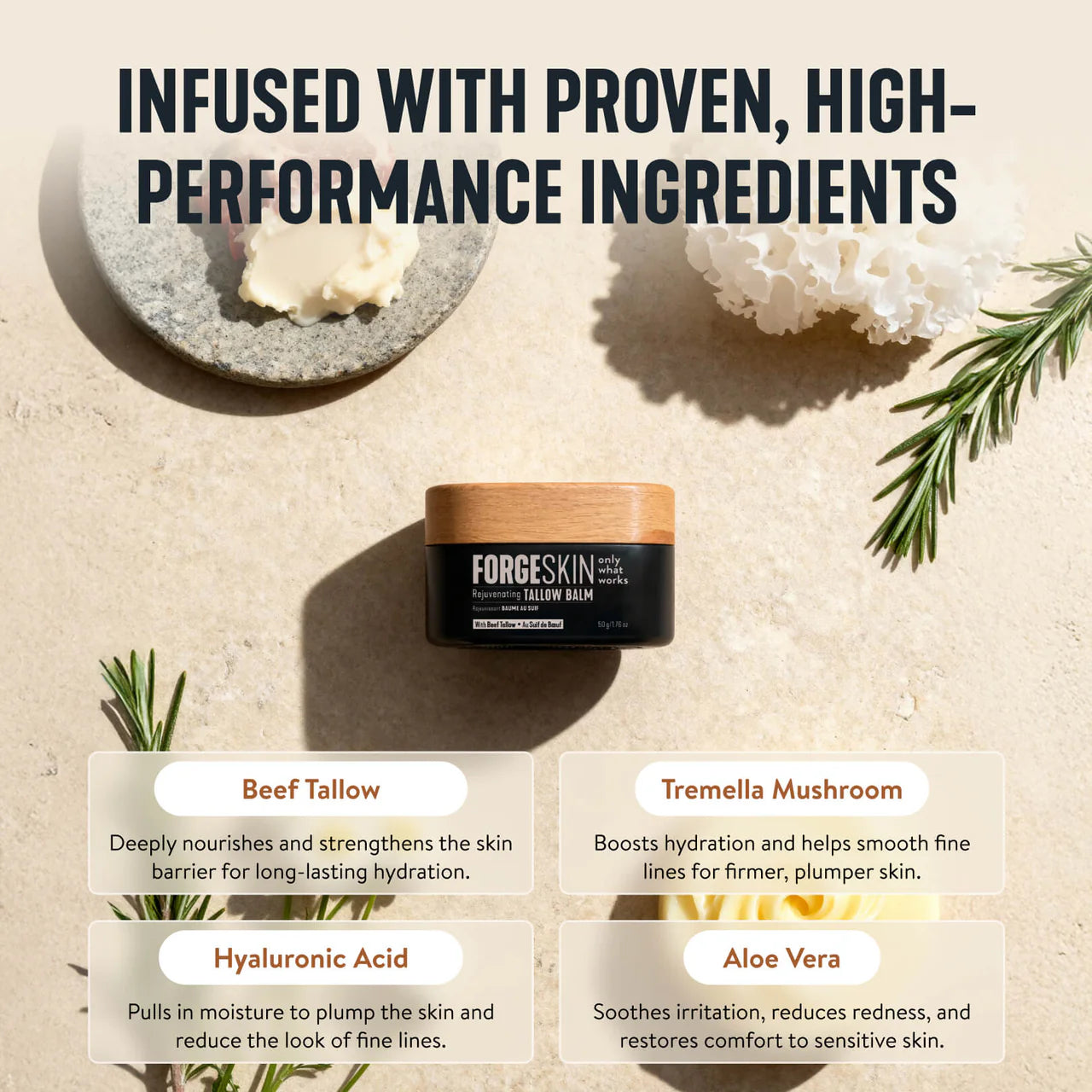 Forge Skin Beef Tallow Balm Moisturizer for Men Skin Care