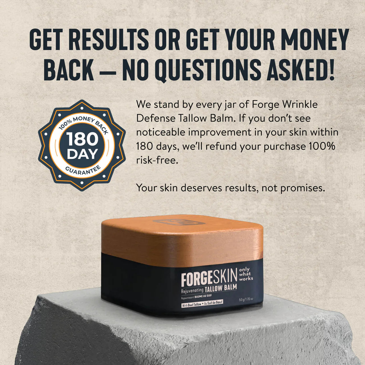 Forge Skin Beef Tallow Balm Moisturizer for Men Skin Care